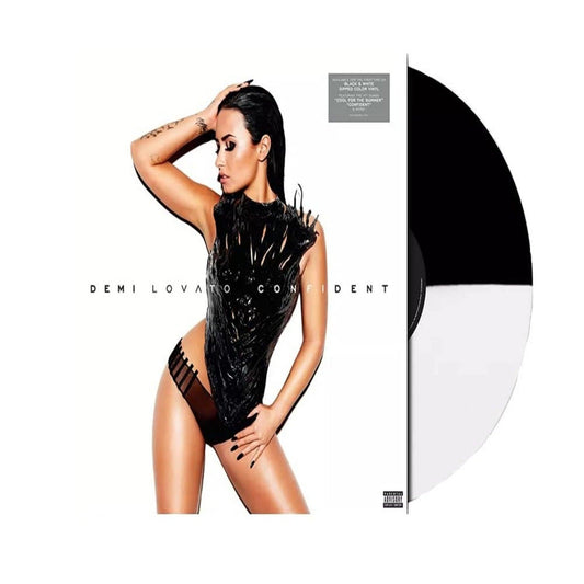 Demi Lovato - Confident Album on Black and White Dipped Colored Vinyl LP Record - Bookstagram